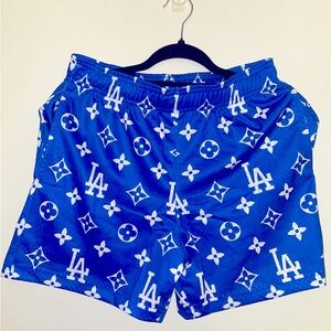 Bravest LV printed jersey shorts. LA Dodgers. Size Medium. New in package.